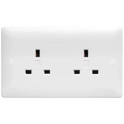 Verso 13A Single Pole Unswitched Double Socket | V320