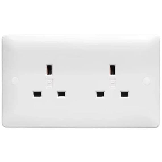 Verso 13A Single Pole Unswitched Double Socket | V320