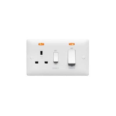 Verso 45A Double Pole Cooker Control and Socket (Neon) | V178N