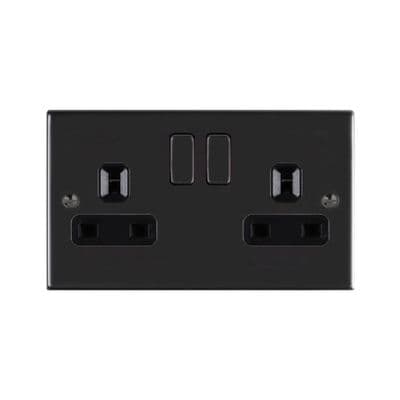 Verso Twin Socket Matt Black V322-MB