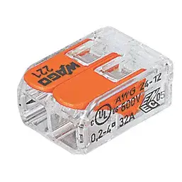 Wago 221-412 32A 2-Way Lever Connectors 100 Pack
