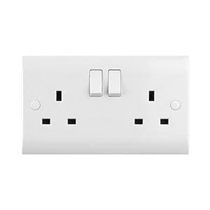 White Curved Edge Wiring Accessories Contract Range