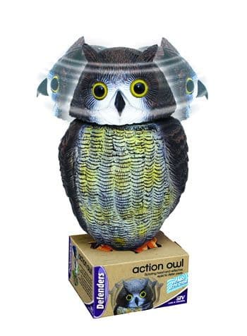 action owl decoy bird & pigeon repeller deterrent with rotating head