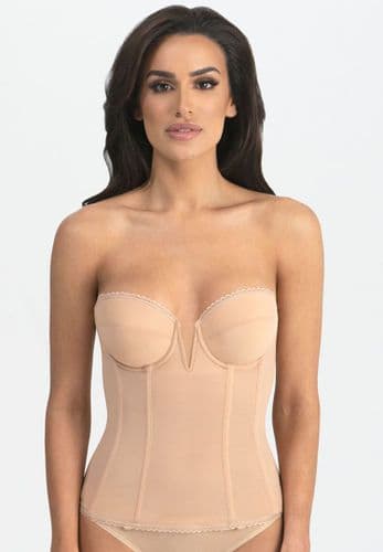 Low Back Basque with a V-Plunge Front
