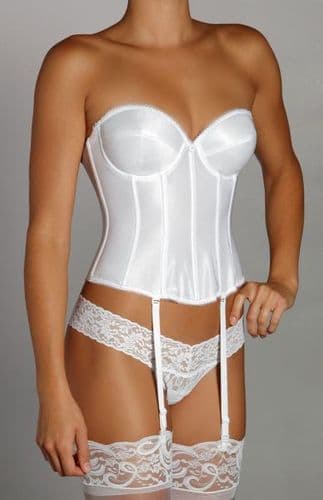 Low Backed Wedding Basque with Deep Plunge in Satin