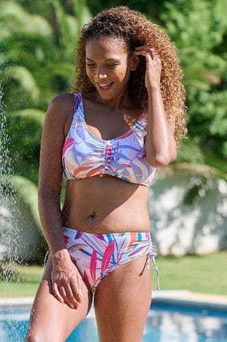 Tropical Print Pocketed Bikini