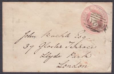 1852 1d Pink,Tunbridge Wells Numeral/backstamp;Calverley UDC;to Hyde Park,London
