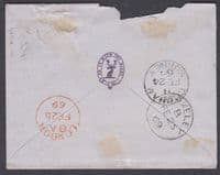 1869 Cobham Numeral+B/S via London:BerkeleyGlos;Surrey;Do it with thy Might Flap