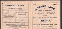 1872 RMS HECLA (Olympus?)Cabin Plan / Cunard Line Brochure;minor damage but Fine