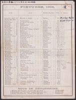 1894 Ealing Cricket Club Fixtured Folded Card; back surface removed; annotated
