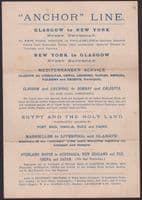 1896 SS Circassia Concert Programme re Mildova picked up due Iceberg;Anchor Line