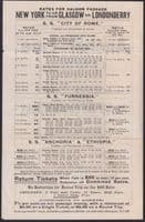 1899 Anchor Line US Mail Steamer Agents' Tarriff / Rates / Commissions Brochure