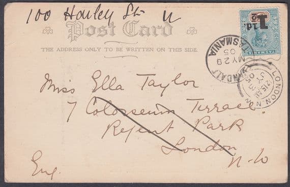 1905 Evandale/Tasmania CDS,QV 1 1/2d: London;Launceston Electric Power House PPC