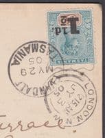 1905 Evandale/Tasmania CDS,QV 1 1/2d: London;Launceston Electric Power House PPC