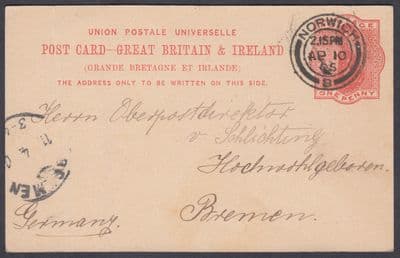 1905 Rectory, Long Stratton; Norwich CDS to Bremen (Receiver), Germany; Norfolk