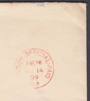 1909 Prime Minister Embossed Flap: W.Yatman Esq, Winscombe,Dorset;Official Paid