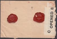 1916 Norway, Kristiania Censor Cover to London, England; red wax seals;see scans