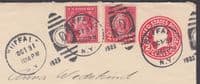 1923 USA Baffalo NY uprated Stationery Envelope to Helsinki (backstamp), Finland