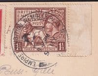 1925 British Empire Exhibition FDC on Tuck's Ethnic Postcard;EE Wembley Park SHS