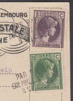 1927 Luxembourg Internatonal Stamp Exhibition/Exposition Baloon Post Flight Card