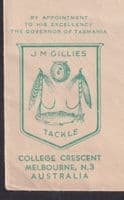 1933 Australia Airmail Melbourne: UK; J M Gillies Tackle Advertising Env + Label