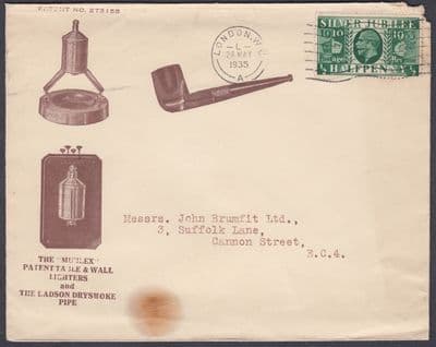 1935 Illustrated Advertising Cover; Lighter ' Ladson Drysmoke Pipe; unusual