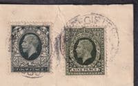 1935 KGV Definitives 4d grey-green + 9d olive-green FDC; indistinct Glasgow CDS