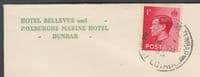1936 KEVII 1d scarlet definitive Hotel Advertising FDC; West Barnes Dunbar CDS