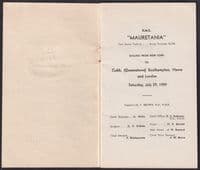 1939 RMS Mauretania July 29th New York to Southampton Third Passenger List