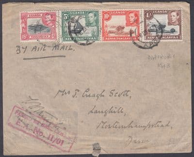 1943 KUT..../APO Cancel; Passed by Base Censor Cachet; to Moretonhampstead,Devon