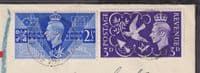 1946 Victory scarce Burnley & District Philatelic Society FDC; Burnley/Lancs CDS