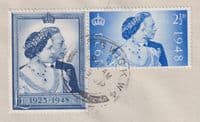 1948 KGVI Royal Silver Wedding Illustrated FDC; Chiswick/W4 CDS; indistinct date