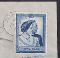 1948 Royal Silver Wedding £1 Registered, Belfast CDS to London (NOT a FDC)