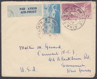 1950 Ireland 3d+6d Airmail to New Jersey, USA
