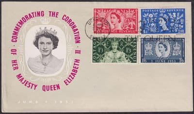 1953 Coronation FDC; Uckfield / Sussex Long Live the Queen Slogan