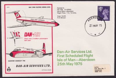 1975 Dan-Air  Isle of Man - Aberdeen FFC; Aberdeen CDS