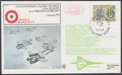 1981 Italy? Concorde Cover re UK/New York Flight; see scans