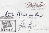 1990 Nat West Bank Trophy Cover; signed John Major(PM), Jeffery Archer+ 3 others