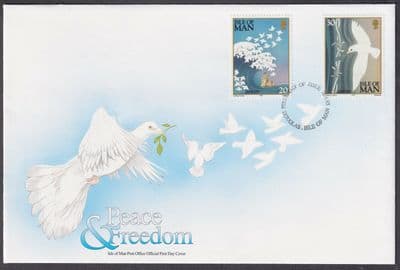 1995 Isle of Man Peace & Freedom FDC; SHS