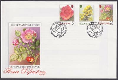 1999 Isle of Man Flower Definitives (part 3) FDC; SHS