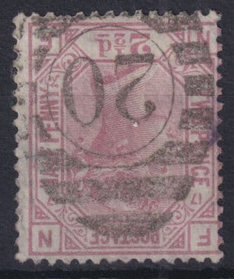2 1/2d rosy mauve Plate 17 SG 141wi; Good Used; see both scans