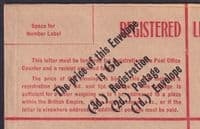 Australia 5d overprint on 4 1/2d KGV Head Mint Registered Envelope; scans