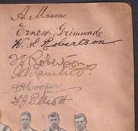 circa 1908 early Football Team Autographs + Photos; possibly London Caledonian?