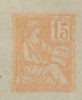 France 15c orange Mint Stationery Envelope