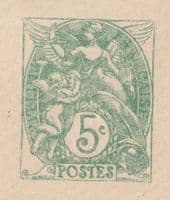 France 5c green Mint Stationery Envelope