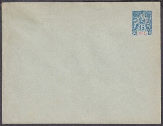 France; Cote D'Ivoire 15c sealed Mint Stationery Envelope