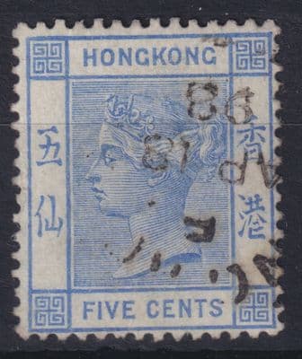 Hong Long 5c blue; SG 35? nice postmark? Fine Used; see both scans