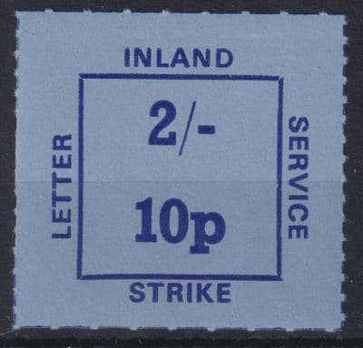 Inland Letter Service Strike 2s / 10p dual currency MNH; 1971 Postal Strike