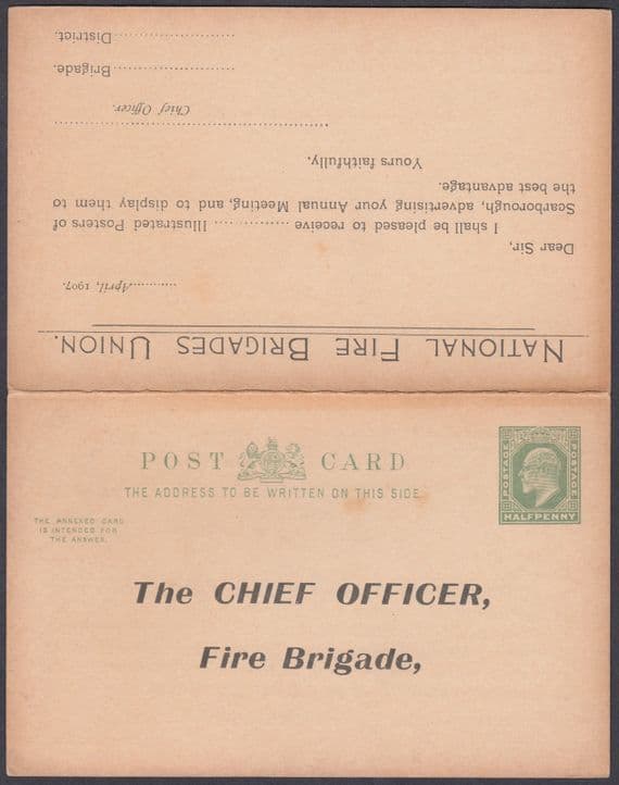 KEVIII National Fire Brigades Union; Harrogate; Scarborough Demo; PC+Reply Card