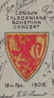 London Caledonians 1909 Bohemian Concert superb Scrapbook Autograph Page